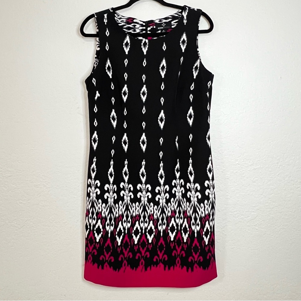 Ronni Nicole Midi Dress Black & Pink Sleeveless Whimsigoth Lined Party Size 12